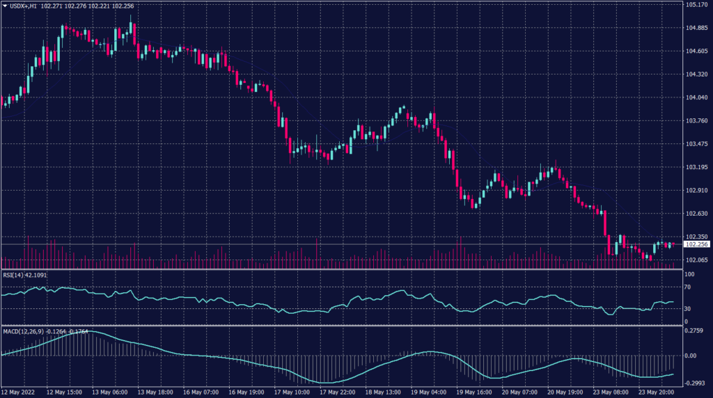 US Dollar Index chart for 24 May 2022